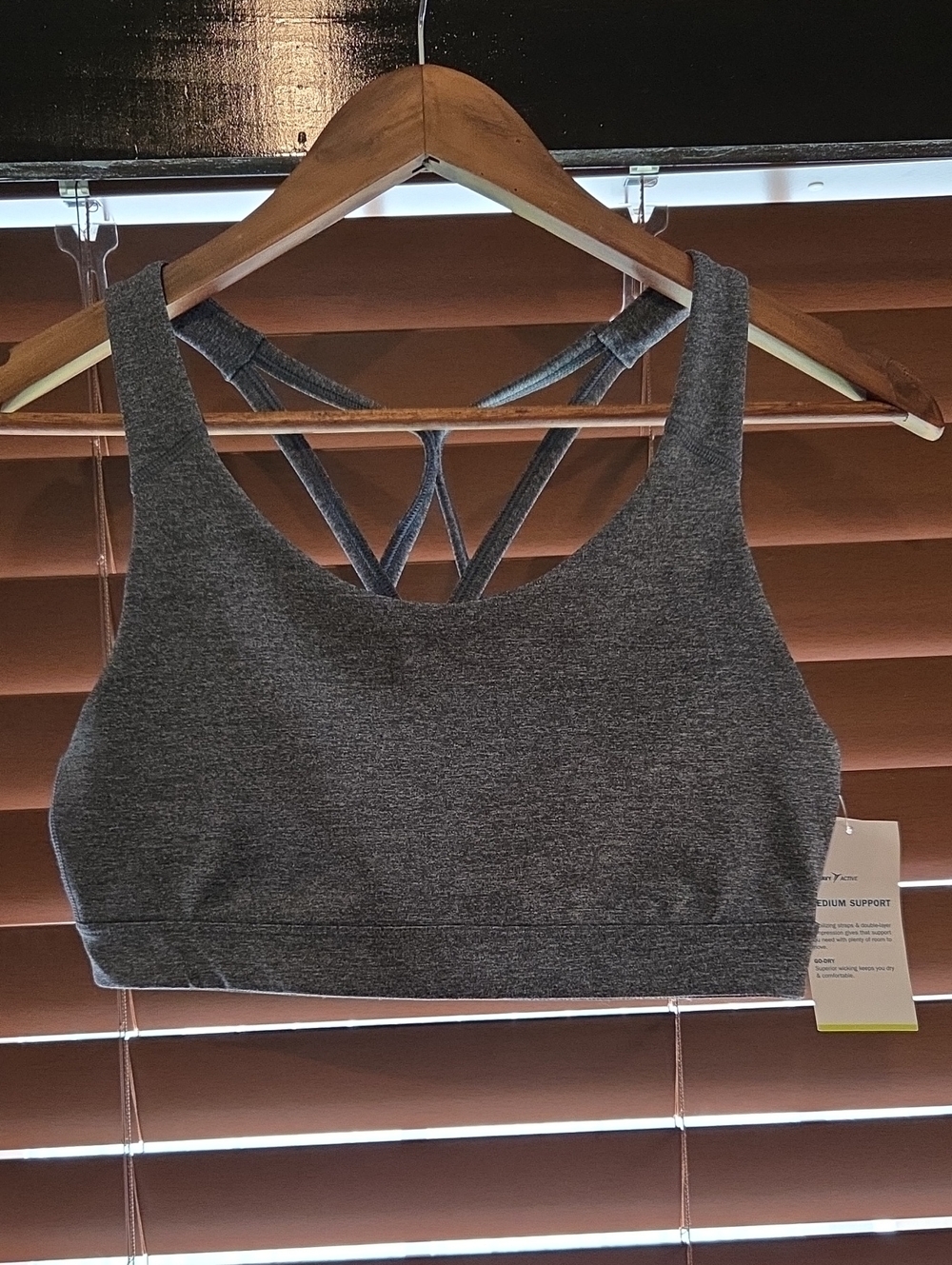Old Navy Charcoal Gray Strappy Sports Bra
